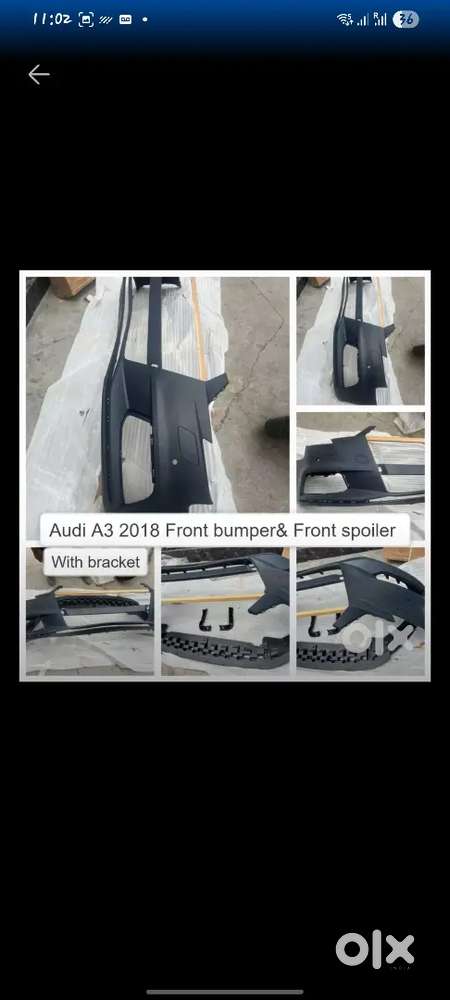 Audi A3 front bumper + front spoiler with brackets