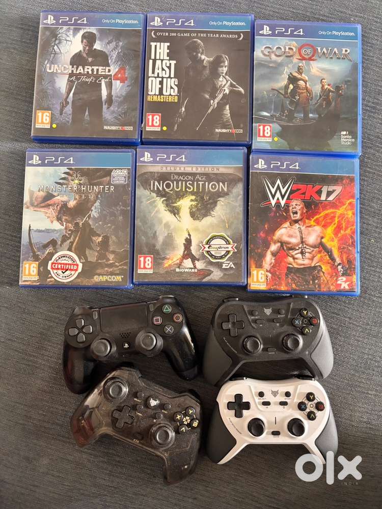 PS4 Slim 1TB with 1 original and 3 Evofox controller and 6 games
