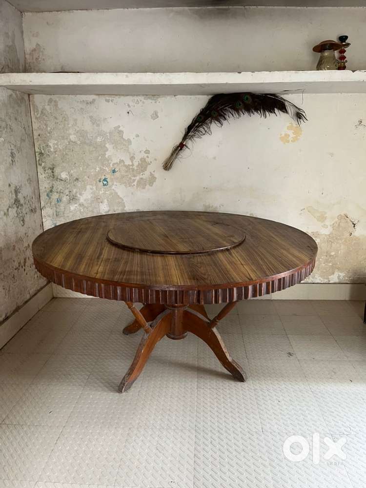 Real Teak Wood Table with a Rotating Center