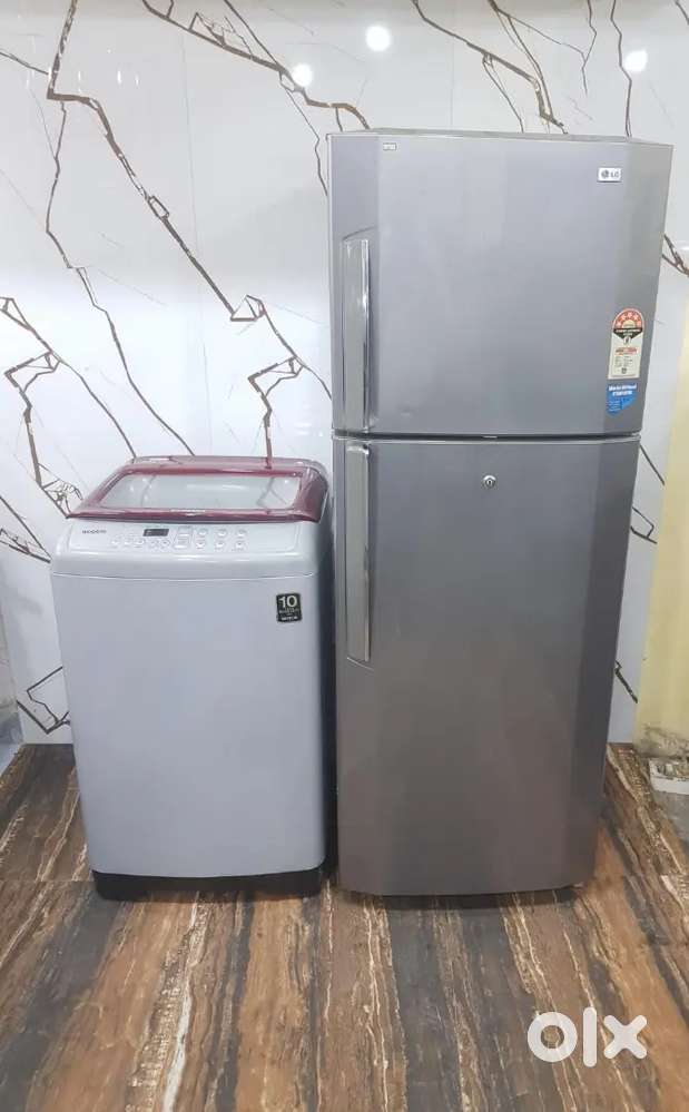 Lg 5 star rating double door refrigerator and Samsung washing machine