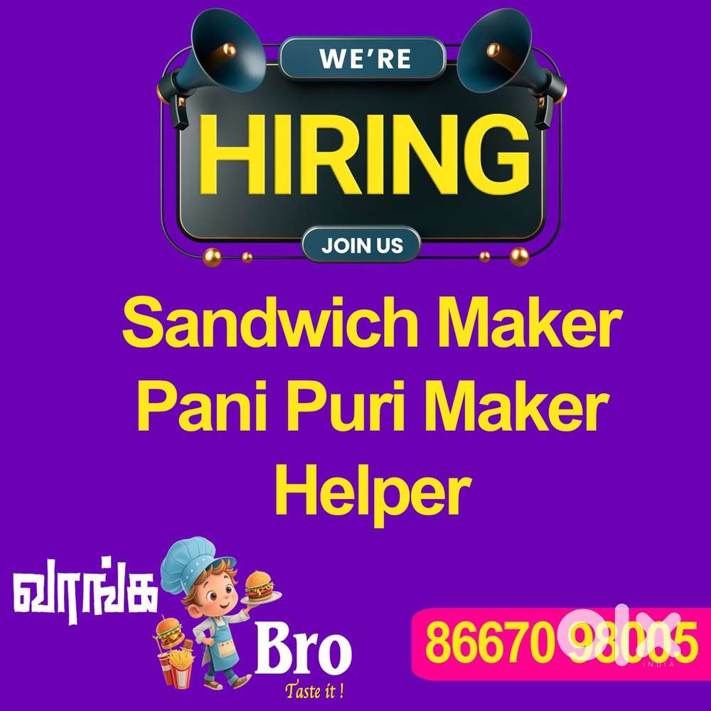 Require sandwich and Pani puri maker