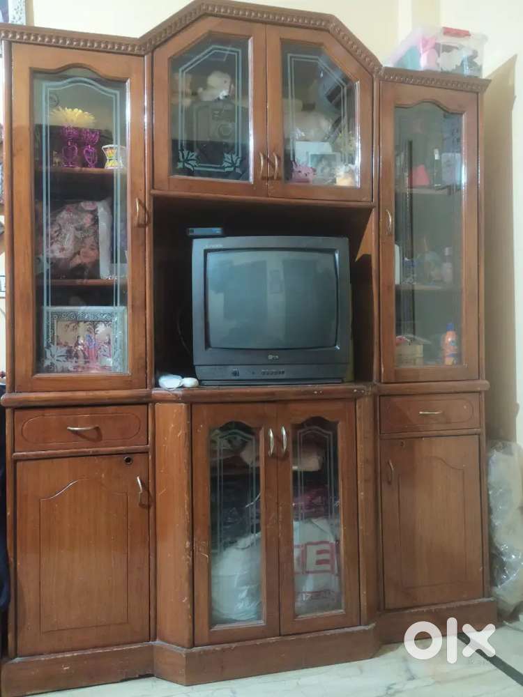 Pure sagwan Wooden showcase