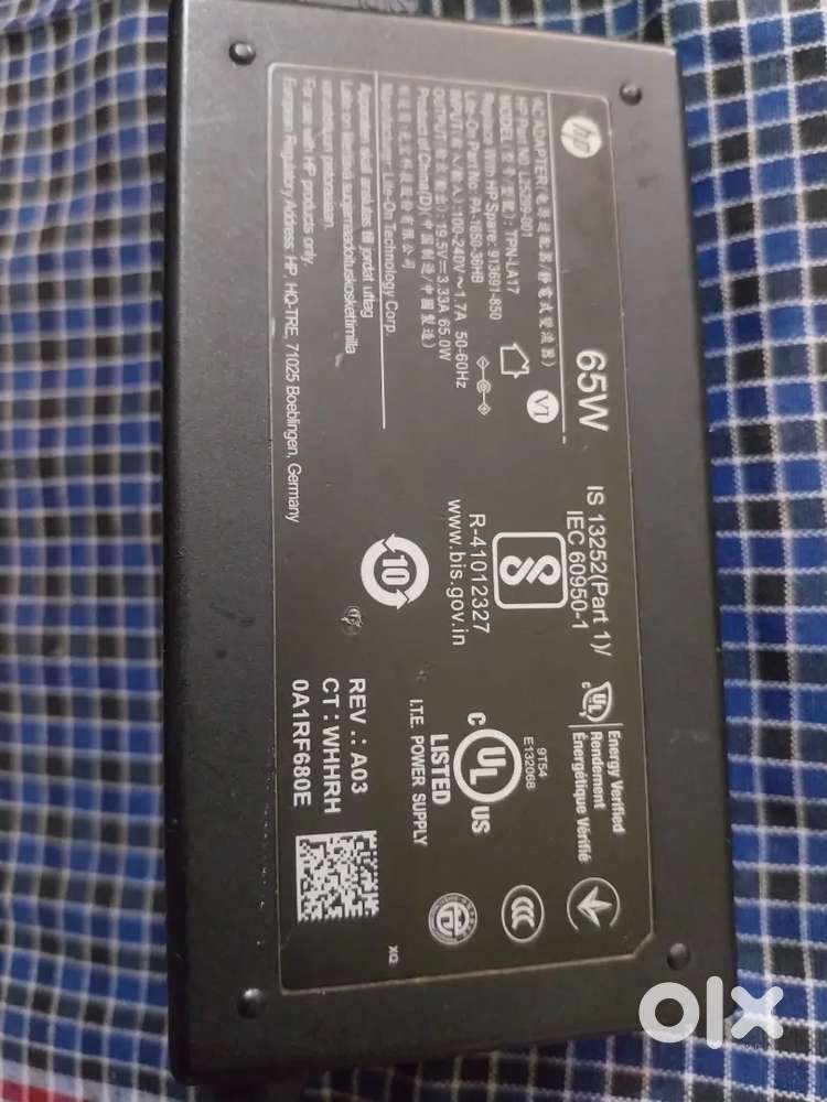 HP 65W Blue Pin Charger