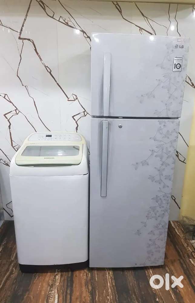 Lg latest flower model refrigerator & samsung automatic washing machne