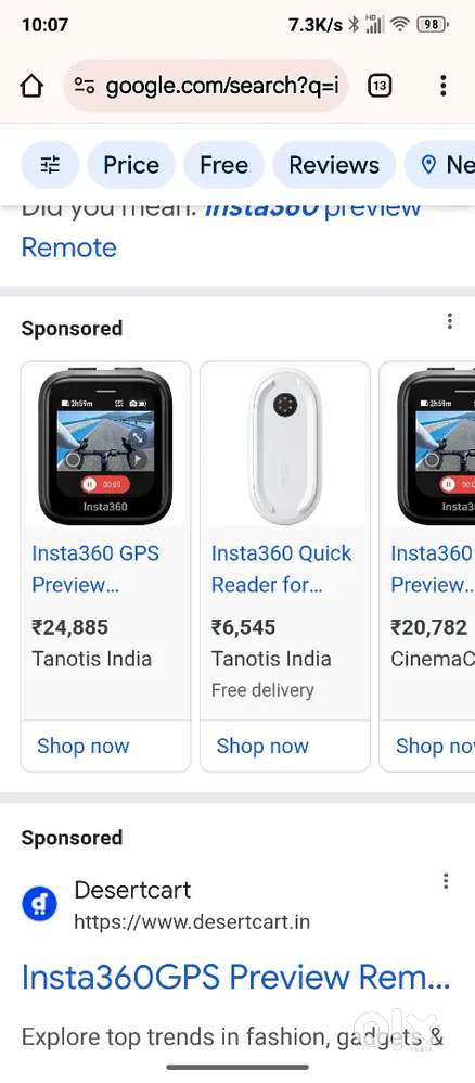 Insta 360 Preview Remote