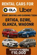 Ertiga, Dzire, Glanza, WagonR on Rentfor Ola/Uber  Min Deposit ₹10,000