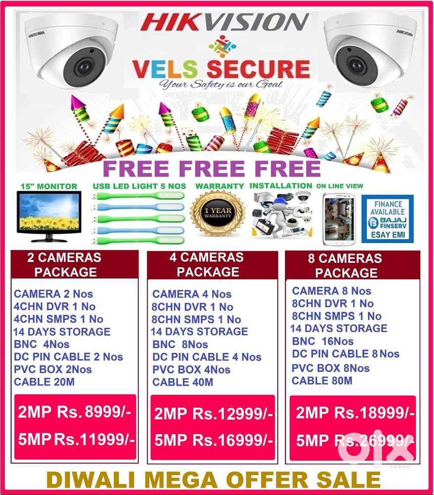 DIWALI DISCOUNT  SALE       CCTV CAMERA 2MP   DAY & NIGHT  VISION