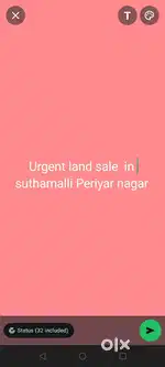 Urgent Land sale at suthamalli Periyar nagar