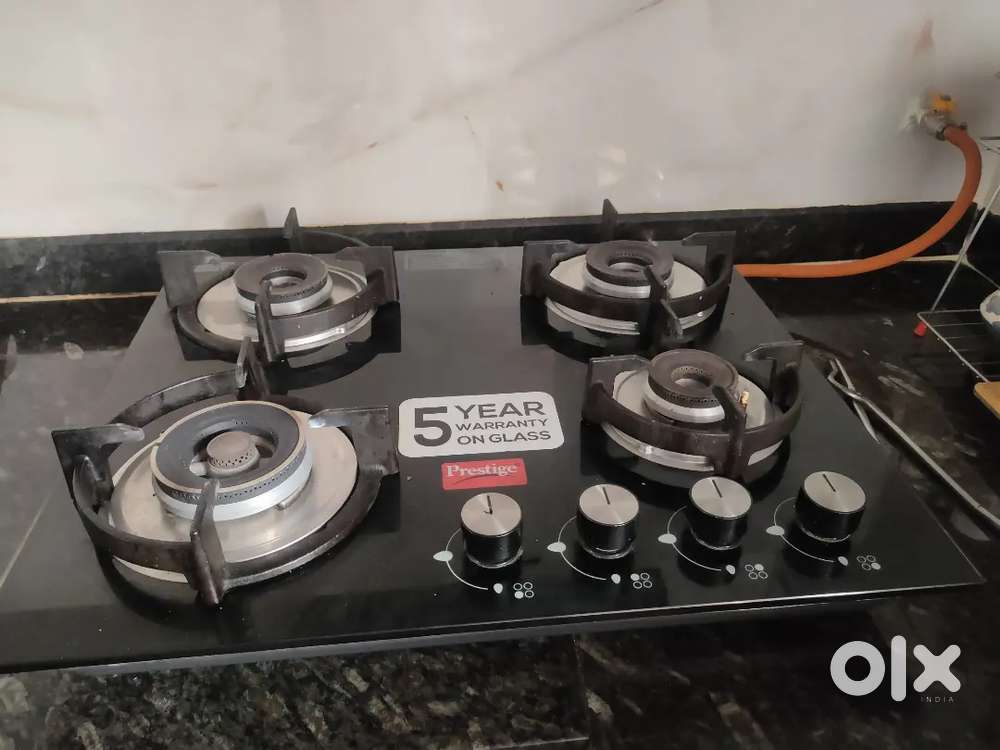 Prestige Brass Vogue Hob Top, Phtv 04, Auto Ignition, Black, 4 Burner