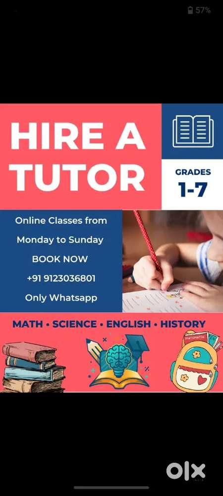 Online Tutor for Classes 1-7 any board