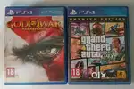 GTA 5 AND GOD OF WAR 3 PS4 GAME DISCs