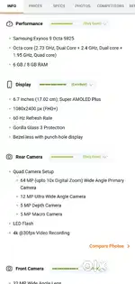 Samsung f62 8.gb ram 128