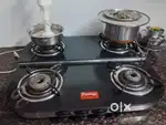 Gas Chula (Prestige) with 4 brner + (Smpny Coolar +325 Lt  LG fridge