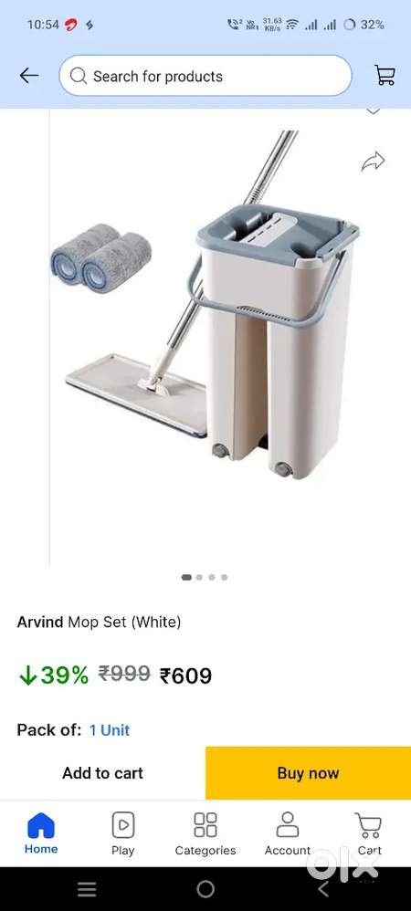 Cleaning mop with bucket (new)and swing chair for kids