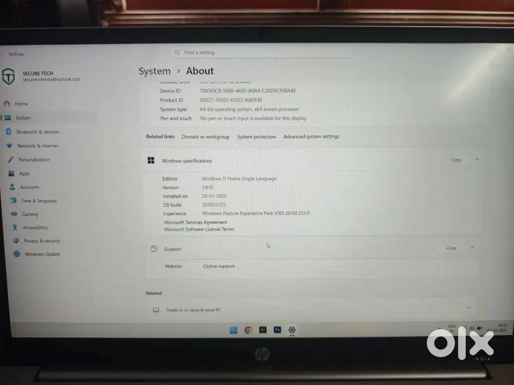 HP laptop used