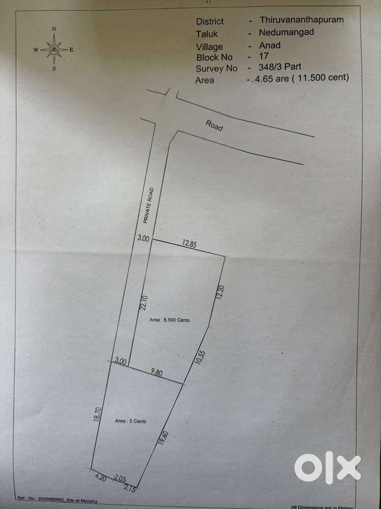 2 plot for sale Puttanpalam moozhi, Nedumangadu