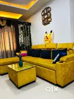 Move-Out Sale: L-Shaped Sofa Cum Bed Set with Storage & Table