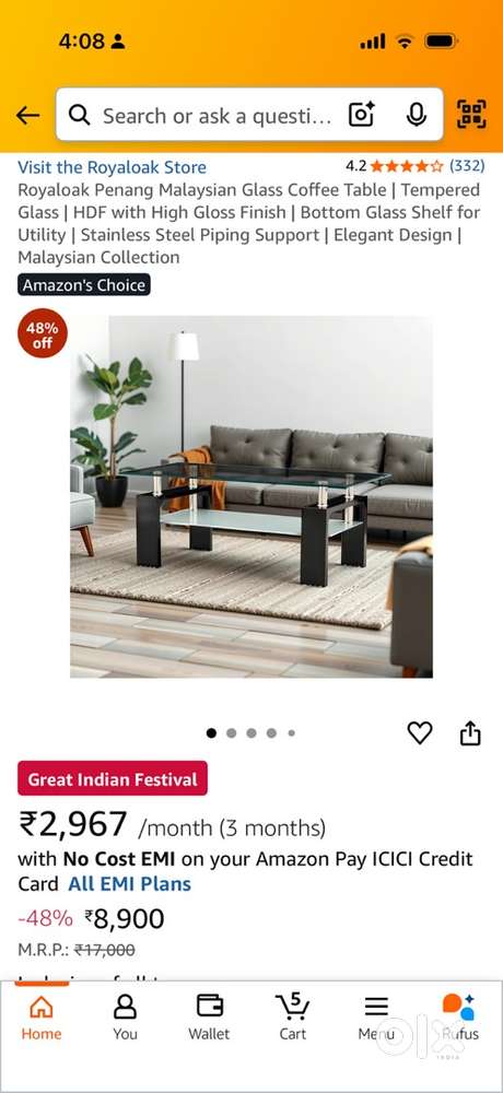 Glass Coffee table
