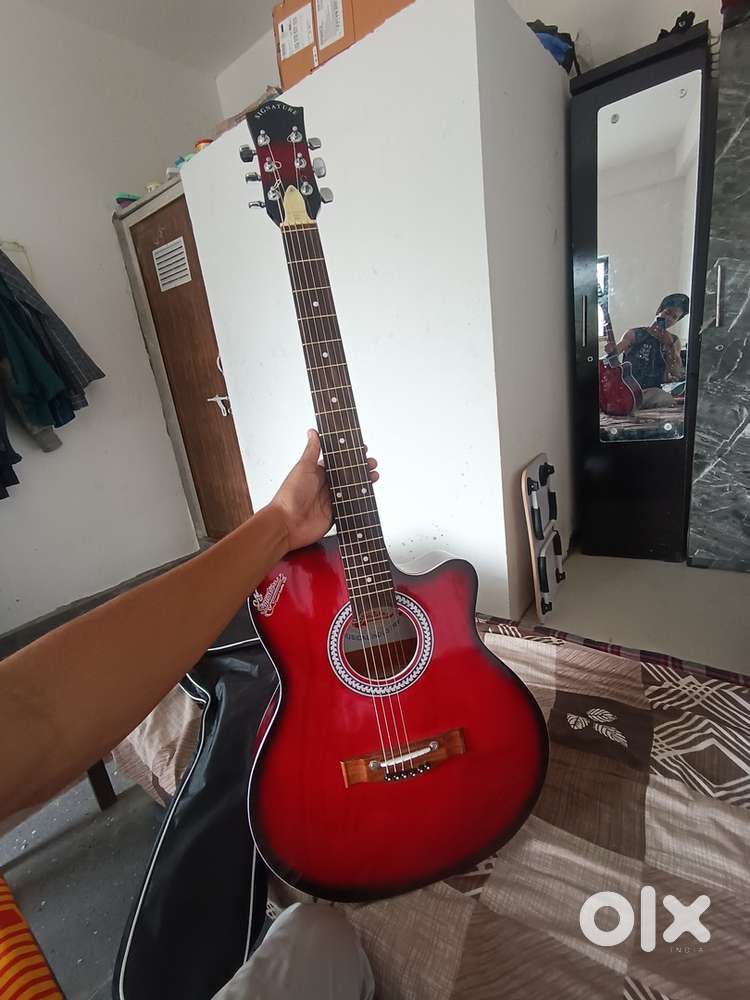 Acoustic guitar red colour