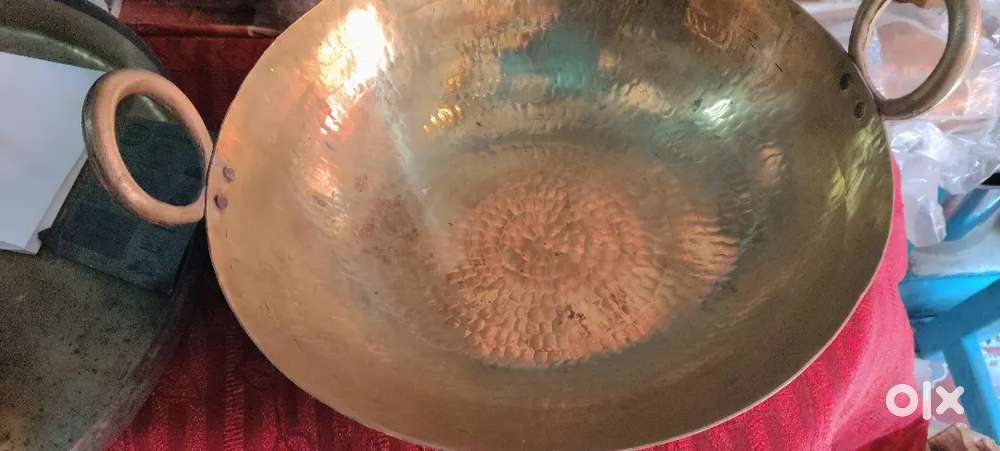 Brass kadai and chapati box