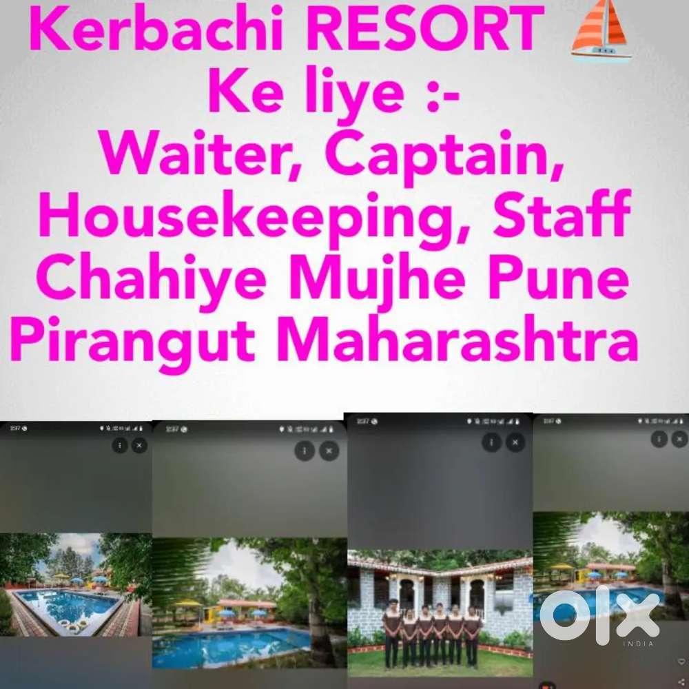 Pune Req:- Waiter Helper Steward Captain Helper Cook Call