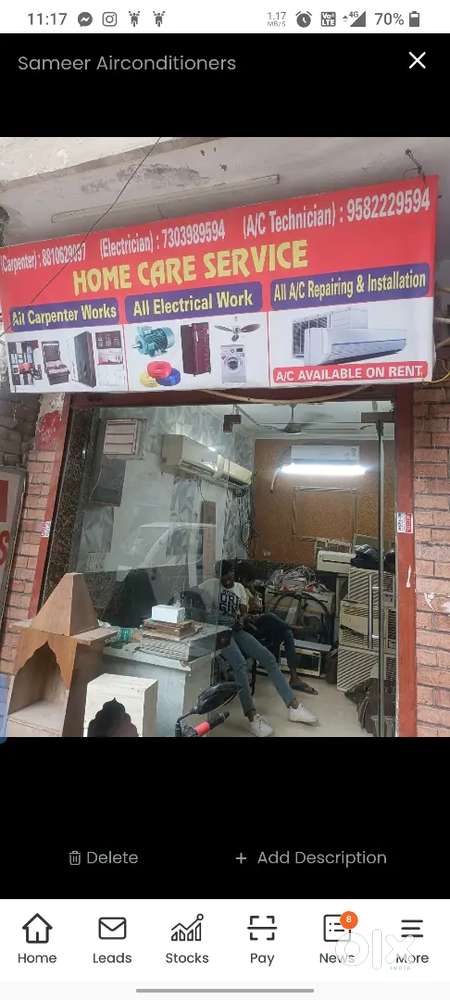 All AC work and geyser electrical work.