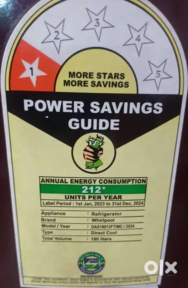 Whirlpool 180 L Direct Cool Single Door 1 Star Refrigerator 2024 Model
