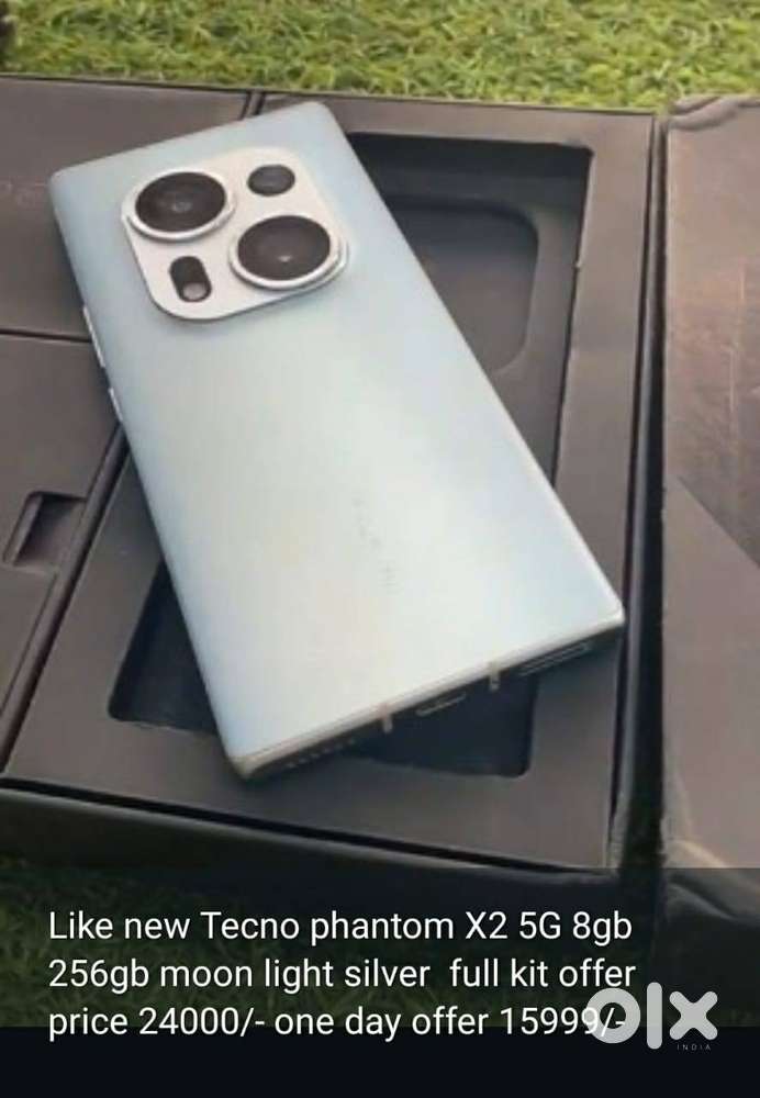 Like new Tecno phantom X2 5G 8gb 256gb moon light silver  full kit