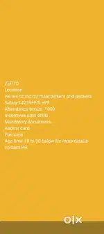 Looking for male packing Picker in Madhapur