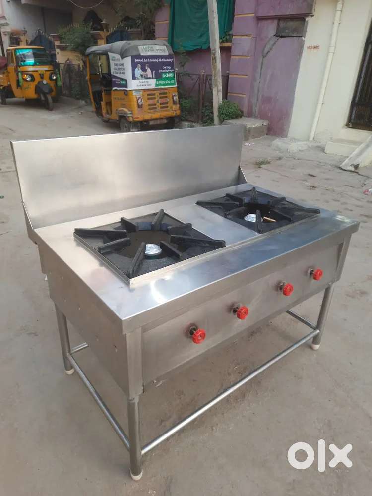stainless steel 2-burner stove (indian) Big Size For Sale