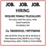Telecaller sale Female.