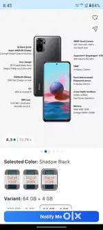 Redmi note 10 ( 6gb / 128gb )