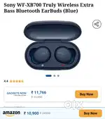 SONY EXTRA BASS WF-XB700 EXCELLENT CONDITION