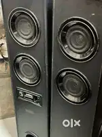 Home tower with dual bass