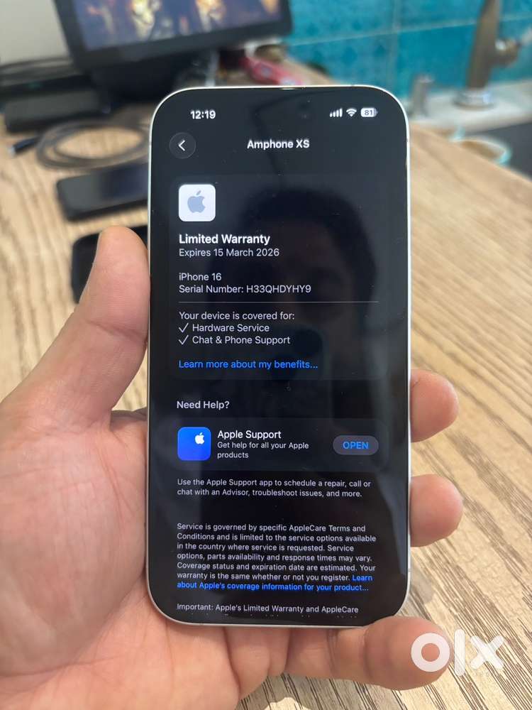 Iphone 16 256gb - 6 months warranty pending