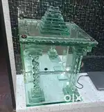 Glass Mandir, Size in inches; 13.5 लंबाई, 12 चौड़ाई, 12 गहराई,