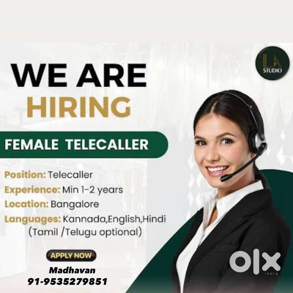 Wanted female telecaller in Jayanagar location.