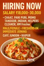 Hiring Delhi Chef in Raipur  Join Now