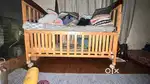 Babyhug bed with sleepycat memoryfoam mattress for upto 2 yrs old