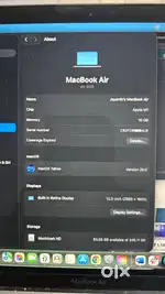 MacBook Air M1  16GB RAM (Apple Customized)  256GB SSD