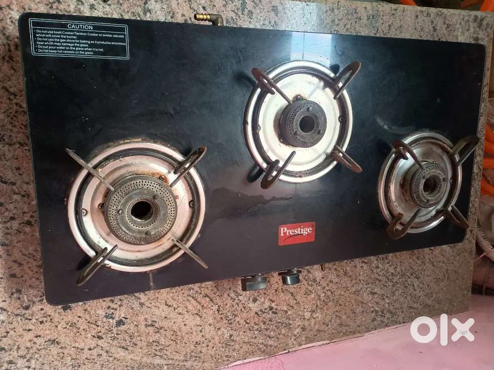 Glass top 3 burner prestige gas stove