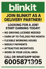 Join blinkit delivery partner full time or part time