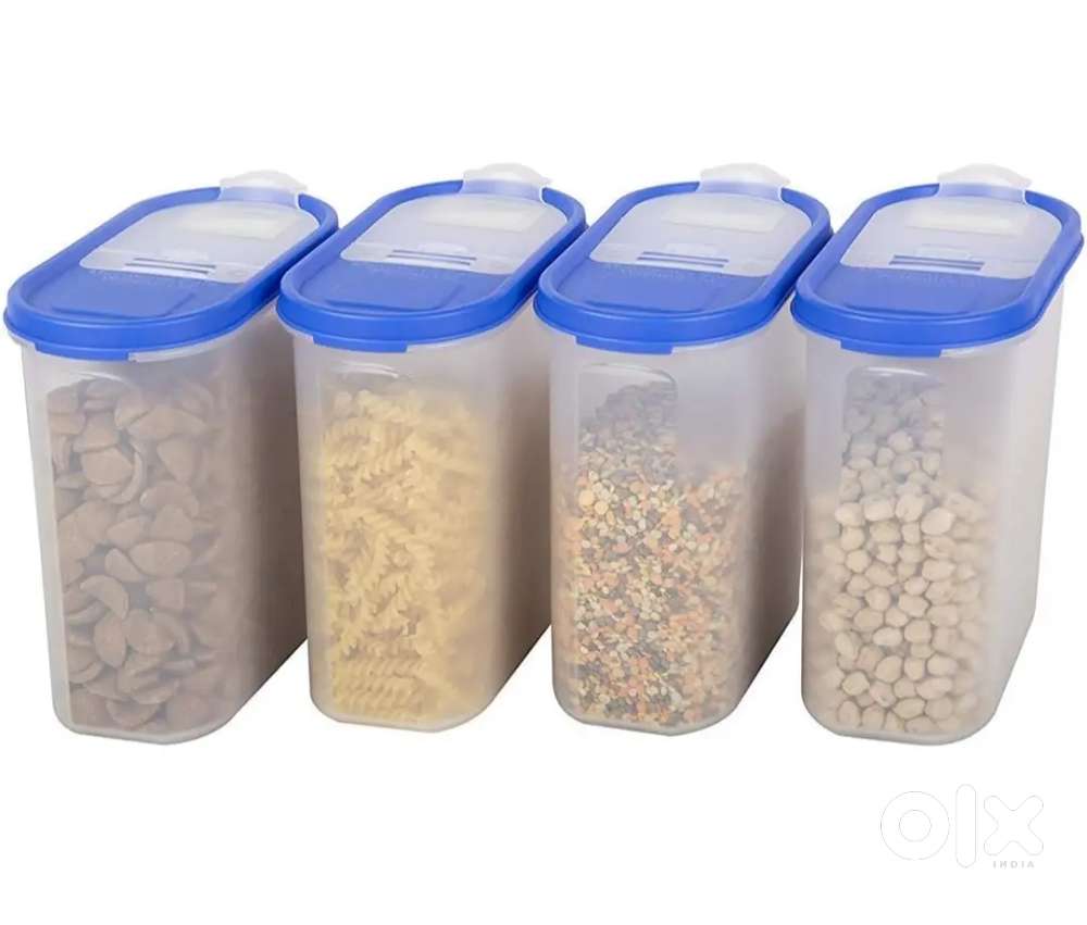 Flip-Top Plastic Storage Container  (Peppy Blue)