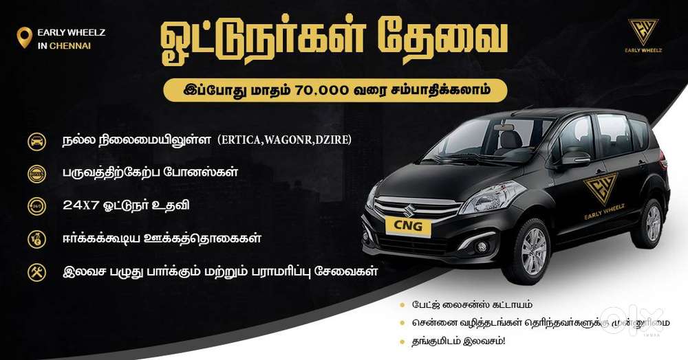 Wanted Drivers For Leasing Basis in Chennai.