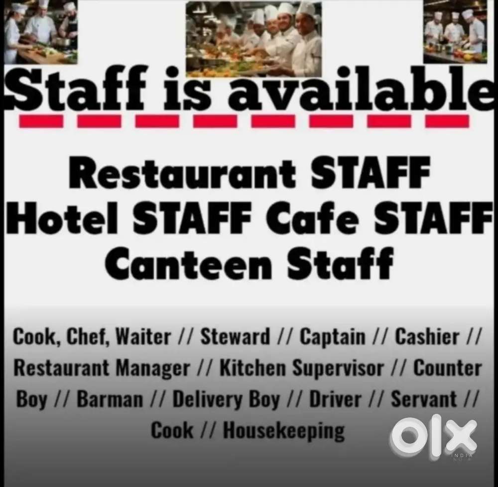 Restaurant STAFF Hotel STAFF Cafe STAFF Canteen Staff