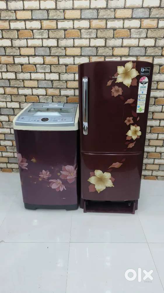 Samsung flower model washing machine & fridge for sale with shipping