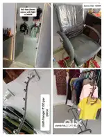 Mirror (5x2 feet), boss chair, standy hanger, clothes hanger