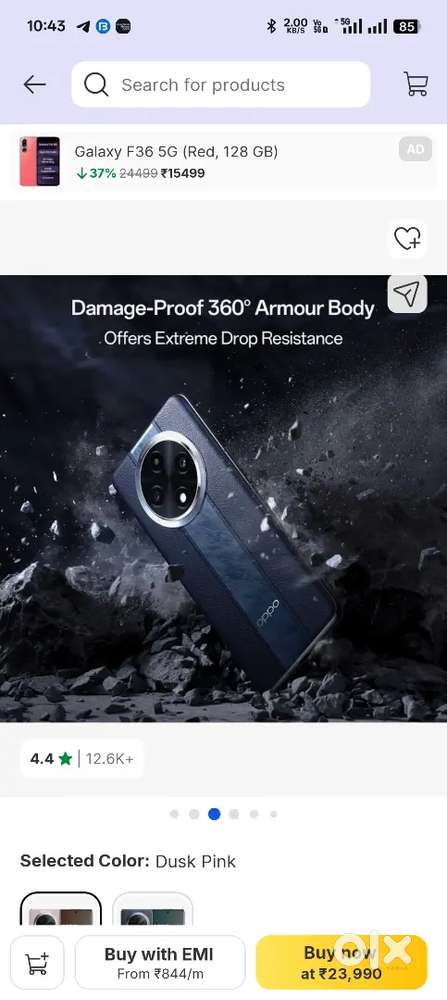 Oppo f27 pro ram8gb rom128gm