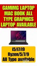 Macbook Pro GAMIMG LAPTOP all type graphics laptop available