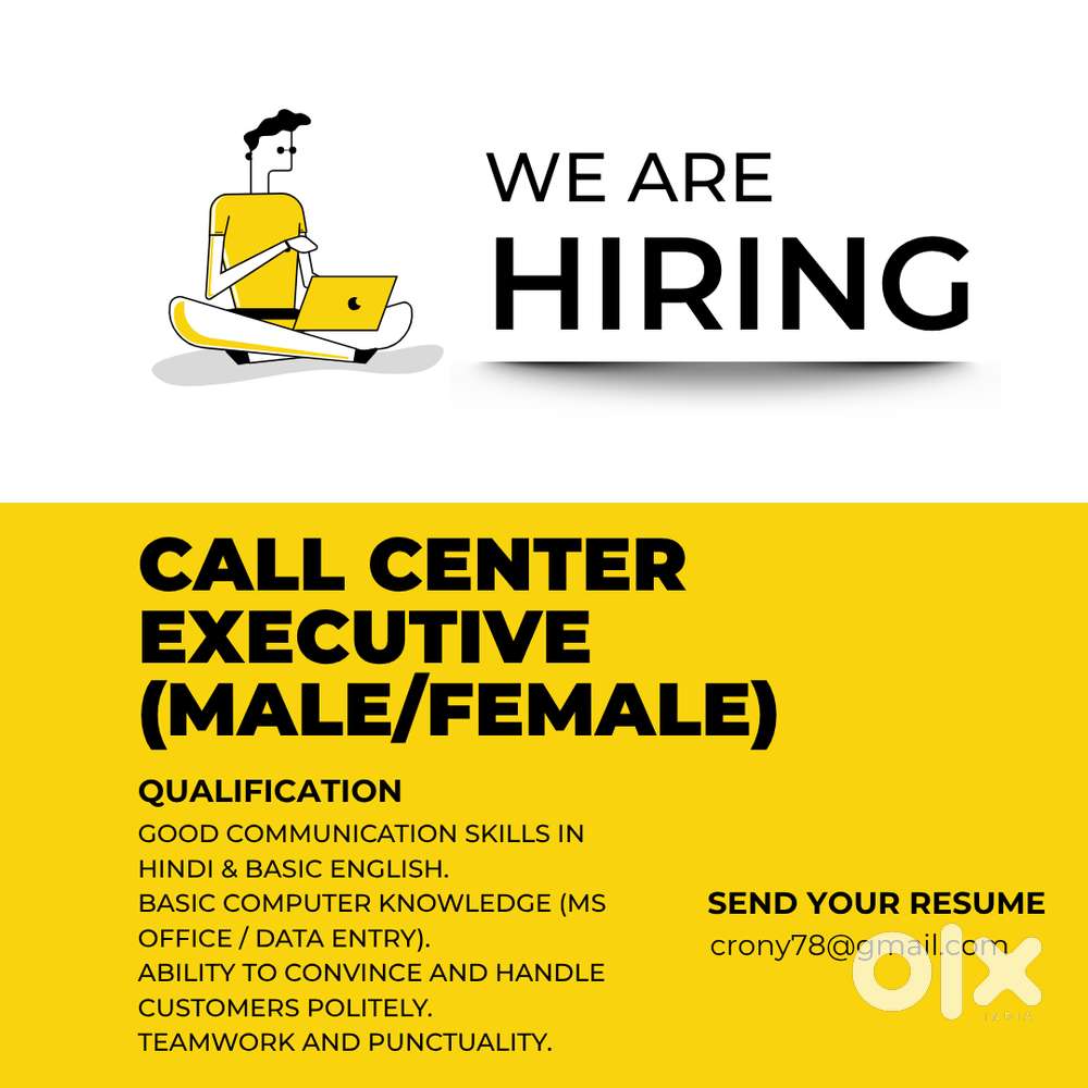 Call Center Executive (Male/Female)